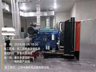 重慶柴油發電機組 安裝調試